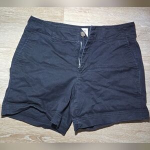GAP Black Flat-Front Cotton Shorts
